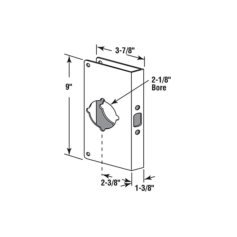 Prime-Line U 9547 Brass Lock and Door Reinforcement Plate for