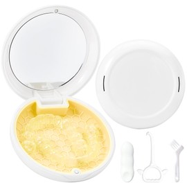 Gaboolo Retainer Case Slim Aligner Case with Vent Holes Removable Inner Tray Silicone for Easy Cleaning Retainer Removal Tool and Brush