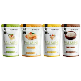 NEW !! Palmini Pouch VARIETY PACK | Linguine | Angel Hair | Lasagna | Rice | 4g of Carbs | As Seen On Shark Tank | Gluten Free (12 Ounce (Pack of 4))