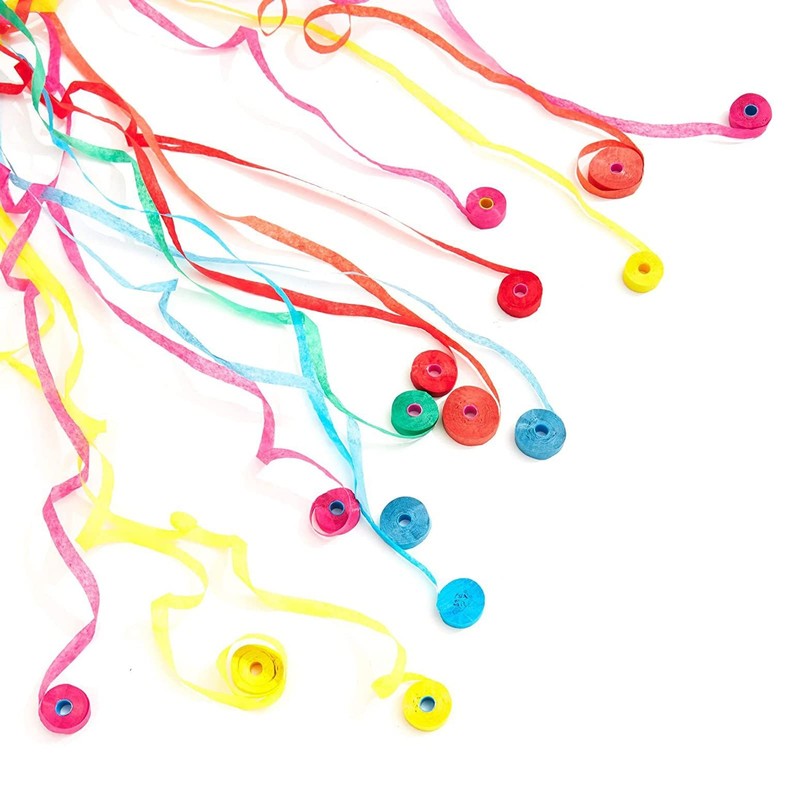 10 Pack Colorful Throw Streamers, No-Mess Confetti Paper Shakers Poppers