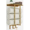 Towel Rack with Metal Shelf and 3 Hooks, Bethom Towel