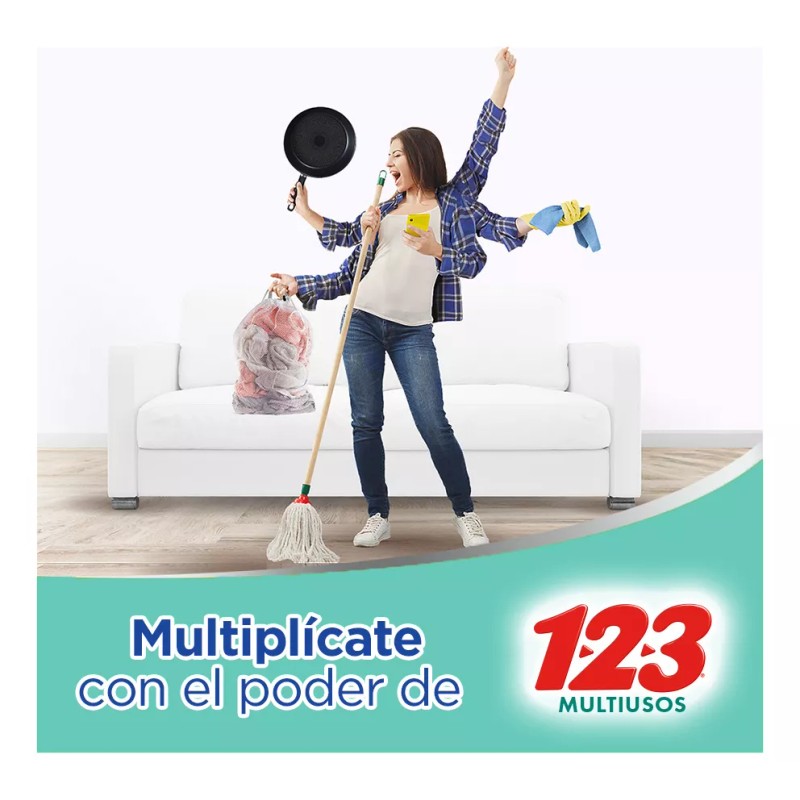 123 Multiusos Polvo Bolsa De 900 g Detergente Para Ropa