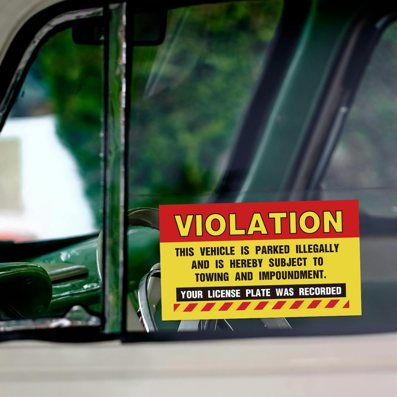 50 Parking Violation Stickers, Violation - Vehicle Illegally Parked, Your