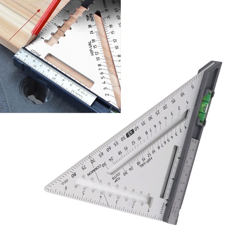 7 Inch Rafter Square with Level High Accuracy Aluminum Alloy