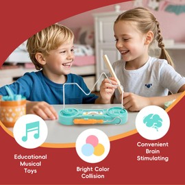 Electric Touch Maze Game, Convenient Brain Stimulating Bright Color Collision Maze Toy Intellectual Development Toys Electric Shock Maze Game (Green Simple)