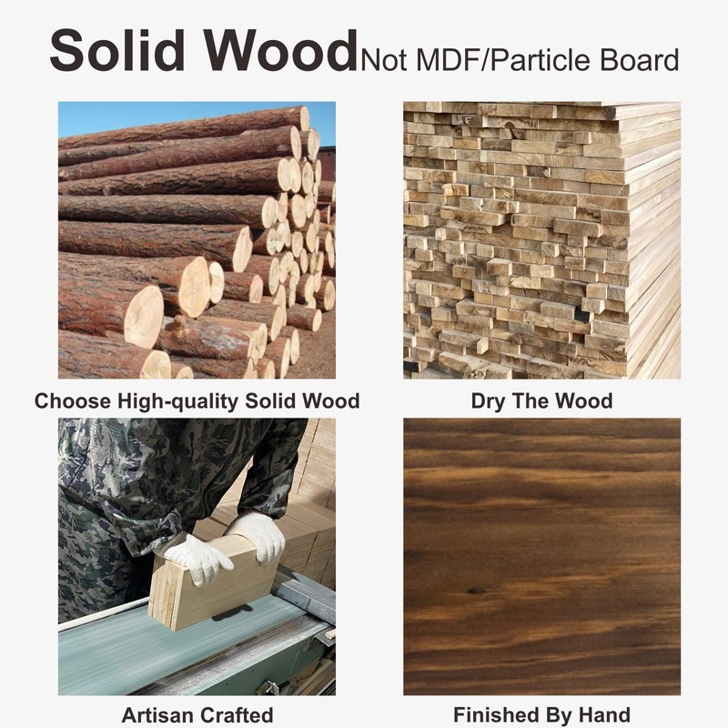 VERTORGAN Coat Hooks Wall Mounted, Wooden Hat Rack with 4