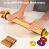 Mepple Rolling Pin with Thickness Rings and Pastry Baking Mat,