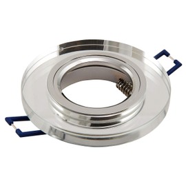 McShine - Mounting Frame | Crystal Glass | Round, 90 mm Diameter, Transparent