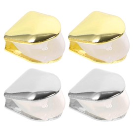 4 Denture Braces, Metal Denture Braces, Dental Decoration Supplies, Hip Hop Accessories, Party Accessories.