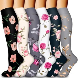 Compression Socks for Women & Men Circulation (6 Pairs)15-20 mmHg is Best Support for Sport,Daily,Work,Pregnancy