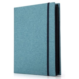 Boic Photo Album Slip-in Album 10 x 15 200 Photos Vintage Linen Photo Book for Inserting Black Page Photo Albums for Families Wedding Anniversary Baby Holiday (Blue)