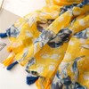 AssoetedFun Yellow Scarfs for Women Lightweight Blue Flowers Floral Print