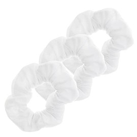 Topkids Accessories Soft Jersey Fabric Hair Scrunchie Scrunchies Soft Scrunchie Bobble Elastic Hair Band Hair Scrunchies For Women, Ladies, Girls, Children - Pack Of 3 (White)