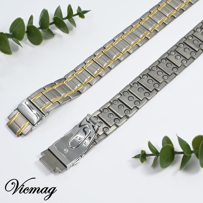 Vicmag 3X Magnetic Bracelet for Men Pure Titanium Bracelet 3500