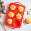 Puyeipt Jumbo Muffin Pan with Metal Frame, 6 Cup Large