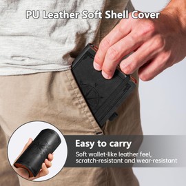 AHGXG Pocket Blank Small Notebook - 256 Numbered Pages B6 Mini Journal for Women, 80gsm Paper, Vintage Soft Leather Hardcover, for Men Work Office School, 4.1'' X 5.7''- Black