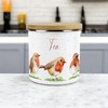 Purely Home English Robins Tea Canister - White Metal Enamel