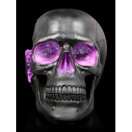 Figuren Shop GmbH Gothic Skull with Purple Crystal Embellishments - Geode Skull | Fantasy Decorative Figurine, Hand Painted