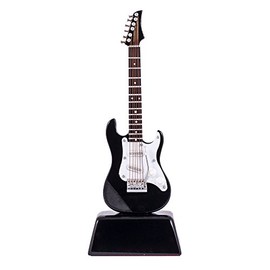 Broadway Gift Gibson Black Electric Guitar Music Instrument Miniature Replica on Stand - Size 6 in.