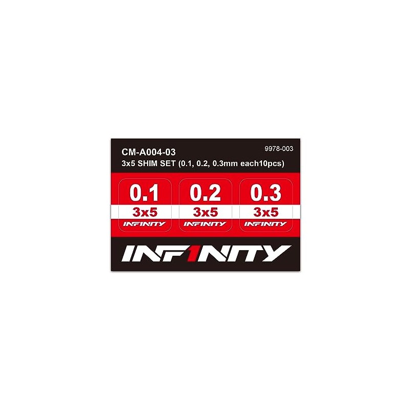 INFINITY CM-A004-03 3x5 Shim Set (0.1, 0.2, 0.3 mm, 10