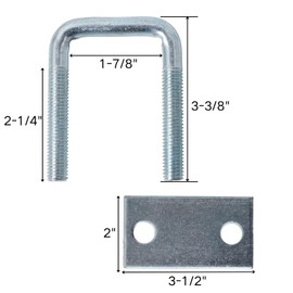 MYZHRE 4 Pack Leaf Spring Clamp Kit, 1-3/4 inch Width X 3-3/8 Long Leaf Spring Clamps for Truck, Locks Springs