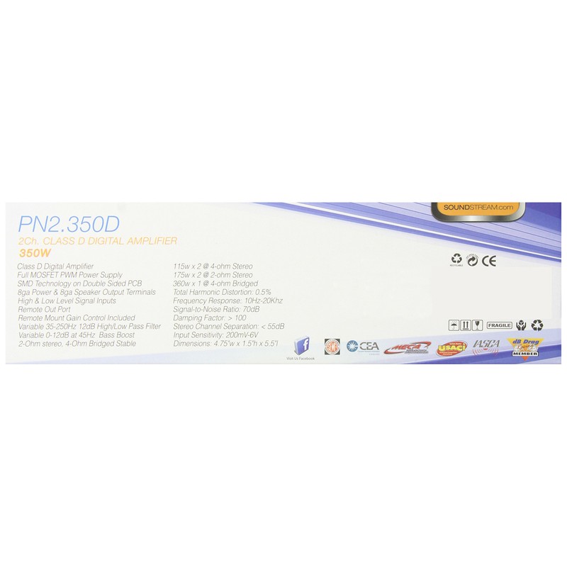 Soundstream PN2.350D 350W 2-Channel Picasso Nano Class D Amplifier