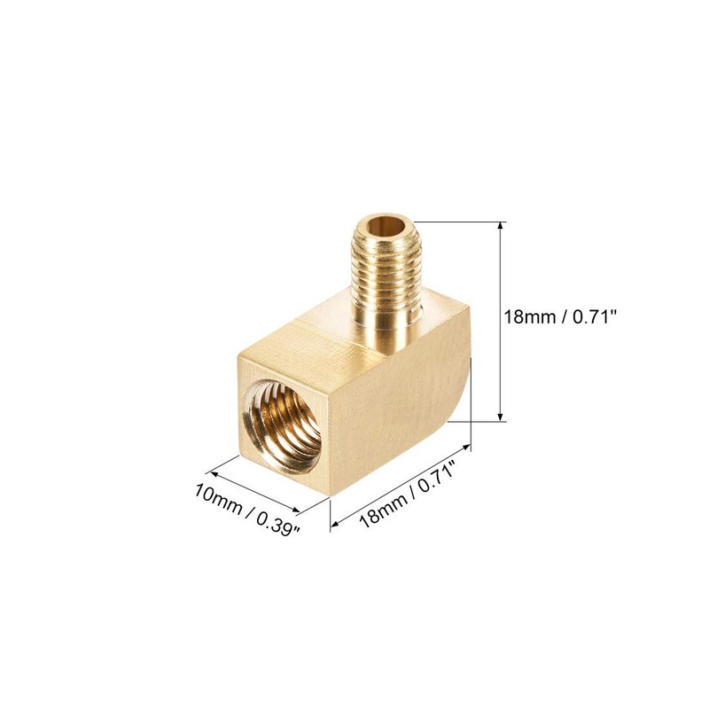 sourcing map Brass Pipe Fitting 90 Degree Rod Material Screw-In