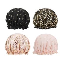 Shower Cap Reusable Waterproof Bath Cap Shower Caps for Women Hair Cap for Shower Hair Cover for Shower Shower Cap for Long Hair Hair Shower Cap,Satin Lined Shower Cap Shower Cap for Men Shower