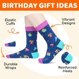 HAPPYPOP 25th Birthday Gifts Ideas Socks - Gifts for 25 Year Old Woman Man With Card