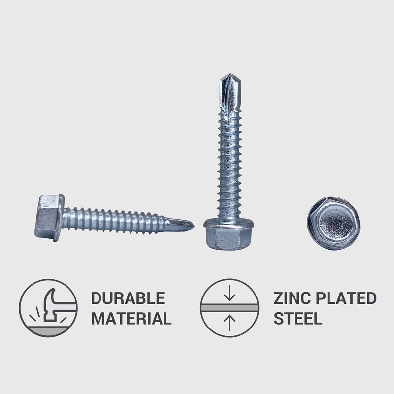 30pcs DIN 7504K Galvanized Steel 6.3 x 38mm Screws Self