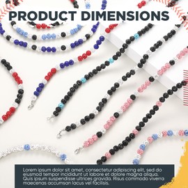 Landical 20 Pcs Bling Baseball Necklace Ice Beaded Baseball Necklace for Men Women Baseballer Inspired Beaded Rhinestone Discoball Necklaces Unisex Cool Gifts for Baseball Players Lovers Team Lovers