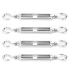 Turnbuckle, M6 Stainless Steel 4pcs Hook-to-Hook Turnbuckle for Outdoor Use