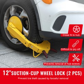 Happybuy Tire Clamp Lock - Dual Set for Trailers, Robust Anti-Theft Wheel Lock, Flexible Tire Claw for Extra Security, Fits RVs, Cars, Trucks, SUVs