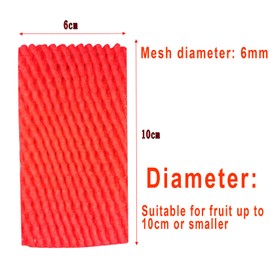 50 Pieces Fruit Protection Bags Foam Mesh Keep Safe Mesh Sleeves for Large Supermarkets, Fruit Shops (Red-10x6cm)
