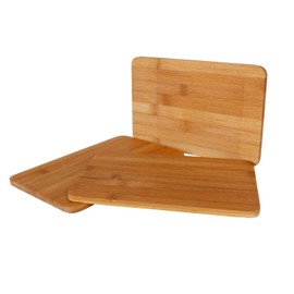 Set of 3 Breakfast Boards Made of Bamboo Wood Chopping Board Kitchen Board Wooden Board 22 x 14 x 0.8 cm – Wooden Board Set Natural Product Board Robust and Easy to Care for