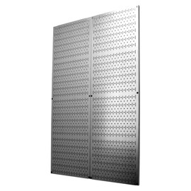 Wall Control 4 Foot Pegboard Sheets with Formed Edges for Wall Mounting - Two Pack of 16in x 48in Metal Pegboard Panels