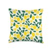 Citrus Lemon Patterns Zesty Lemon Bliss Pattern Throw Pillow, 16x16,