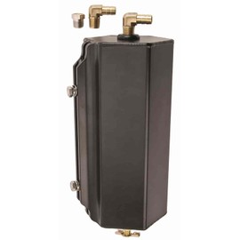 JEGS Hexagon Recirculating/Overflow Tank/Catch Can | Billet Aluminum | Powder Coated Black | Made In USA