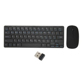 2.4G Wireless Keyboard Mouse Combo Ergonomic 64 Key Keyboard 3 DPI Adjustable USB Mouse for Desktop PC Tablets