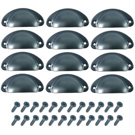 CEEYSEE 12 Pieces Furniture Handles 81mm x 35mm Knobs for Furniture Vintage Kitchen Drawer Handles Bowl Semicircle Pull with Screws for Door Cabinet (YLSHS)