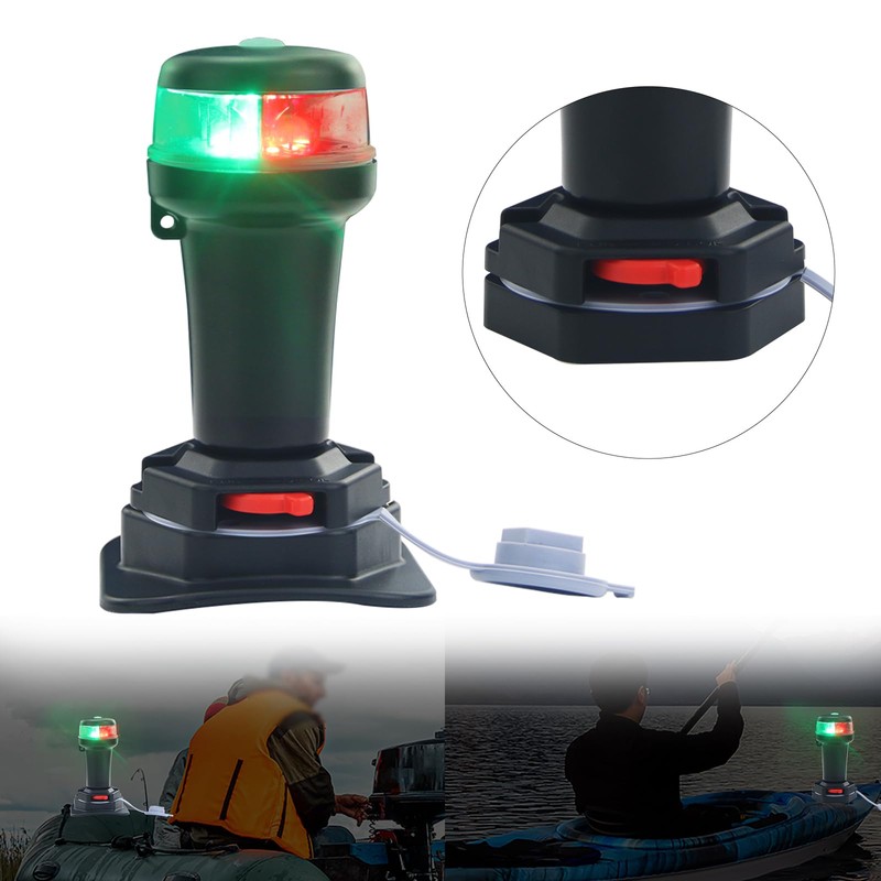 CLGMarine Kayak Battery Portable Navigation LED Lights Multi- Adaptors 3AA