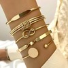 Gold Bracelets for Women Waterproof Dainty Bangle Cuff Bracelets Set
