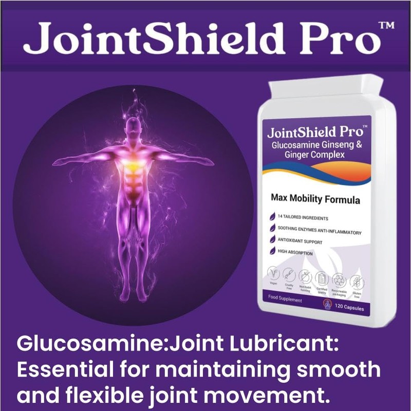 JointShield Pro Glucosamine, Ginseng, Ginger Supplement with VIT C, MSM,
