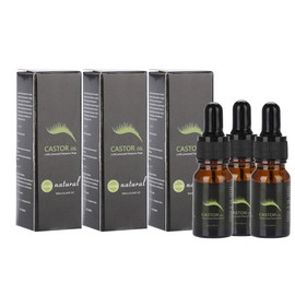 Lanthome 3 Natural Castor Oil Eyelash Hair Growth Eyebrow Cold Pressed Long Lashes Drops