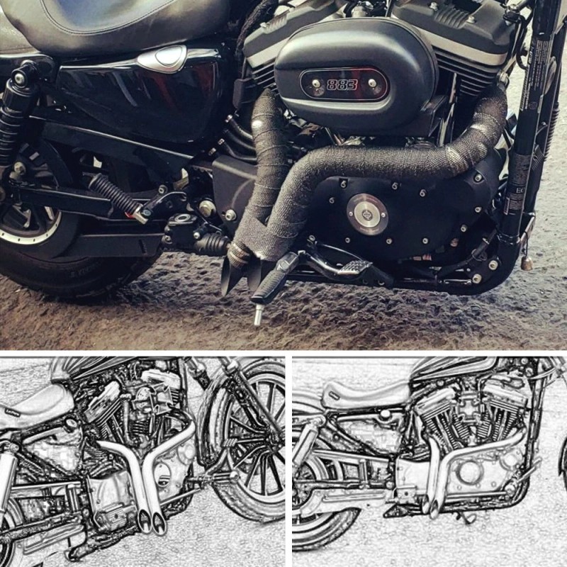 Unbranded 2" O.D LAF Pipes Exhaust For Harley Sportster Softail