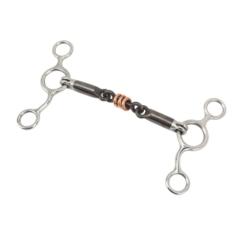 Horse Gag Ring Snaffle Stainless Steel Brass 145mm Mouthpiece Horse