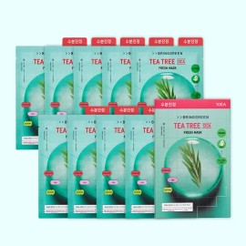 Bring Green (정품) 브링그린 프레시 마스크 티트리 시카 20g 10매입 [01 티트리시카 [10매입]] (Original) Bring Green Fresh Mask Tea Tree Cica 20g 10 Sheets [01 Tea Tree Cica [10 Sheets]]