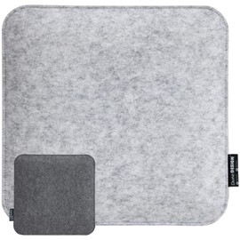 DuneDesign 30 mm Felt Seat Cushion Square 35 x 35 cm Chair Cushion Seat Cushion Soft 2-Colour Grey