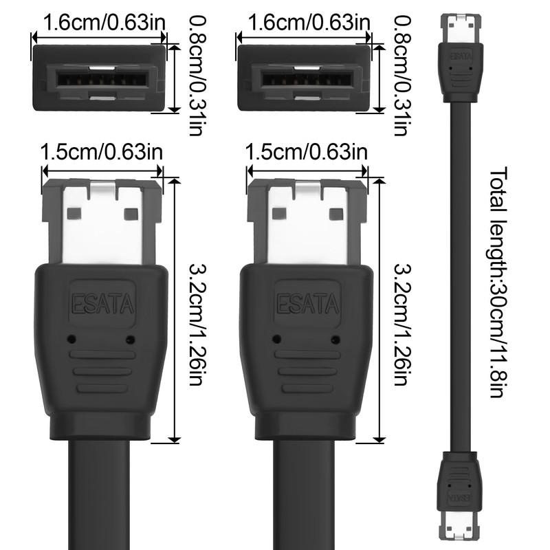 ELFJMZP eSATA to eSATA Cable, 6Gbps SATA III Female to