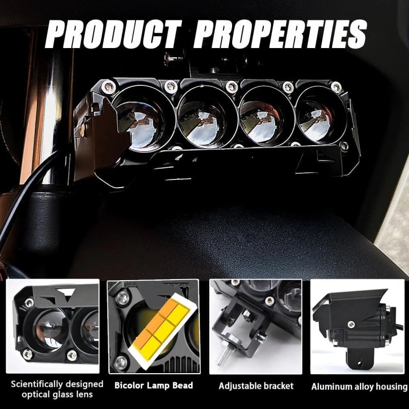 Par Luces Led Auxiliares Faros Para Motos Auto Impermeable